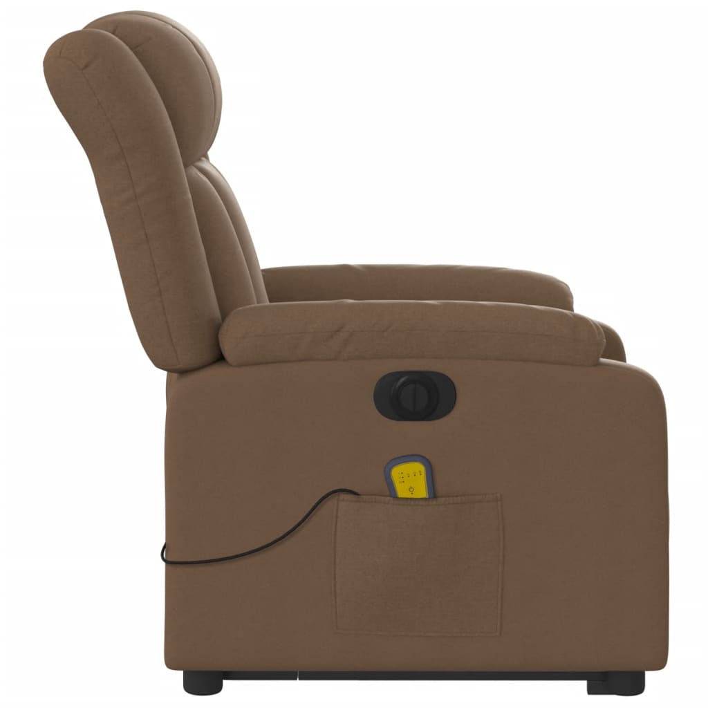 Fauteuil inclinable de massage électrique Marron Tissu - XIOS