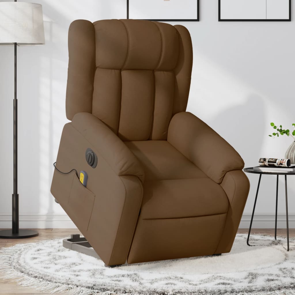 Fauteuil inclinable de massage électrique Marron Tissu - XIOS