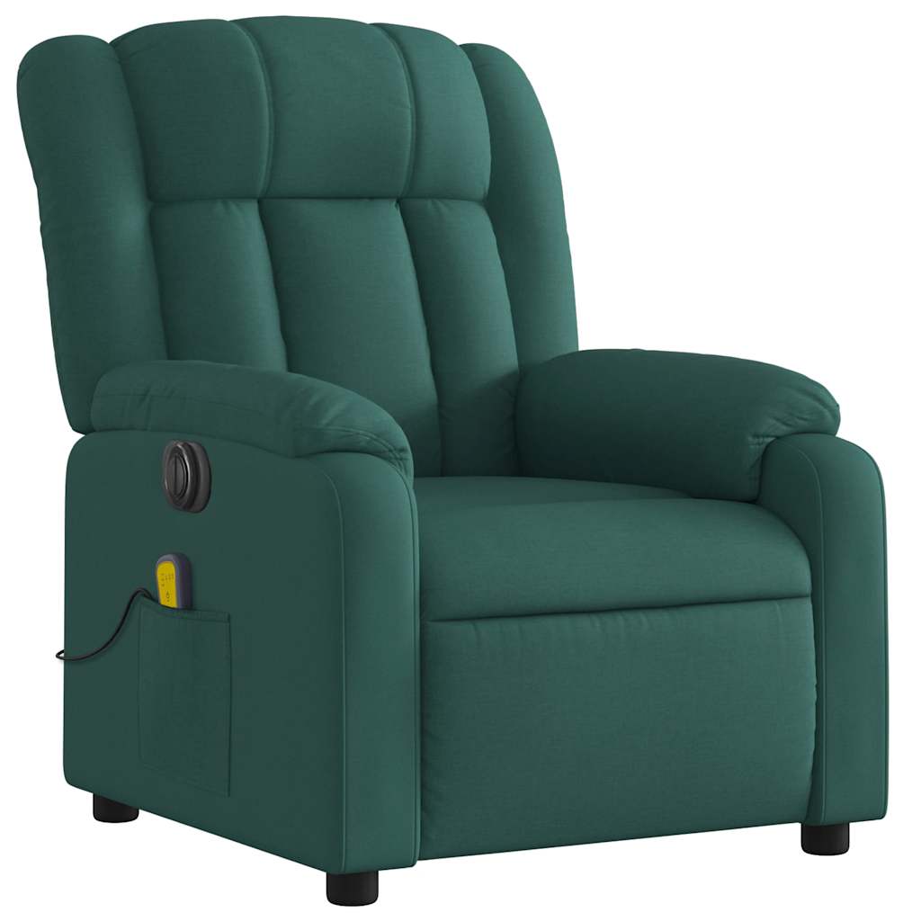 Fauteuil inclinable de massage électrique Vert foncé Tissu - XIOS