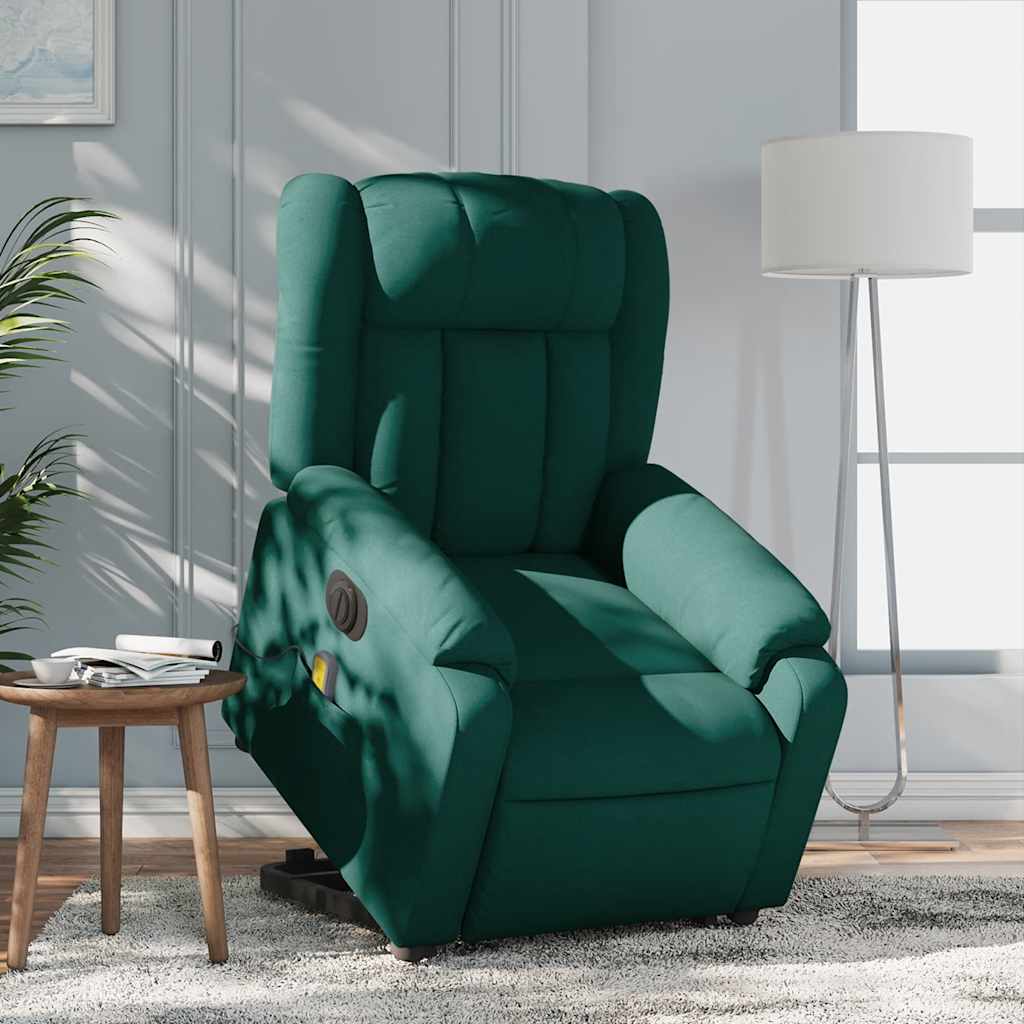 Fauteuil inclinable de massage électrique Vert foncé Tissu - XIOS