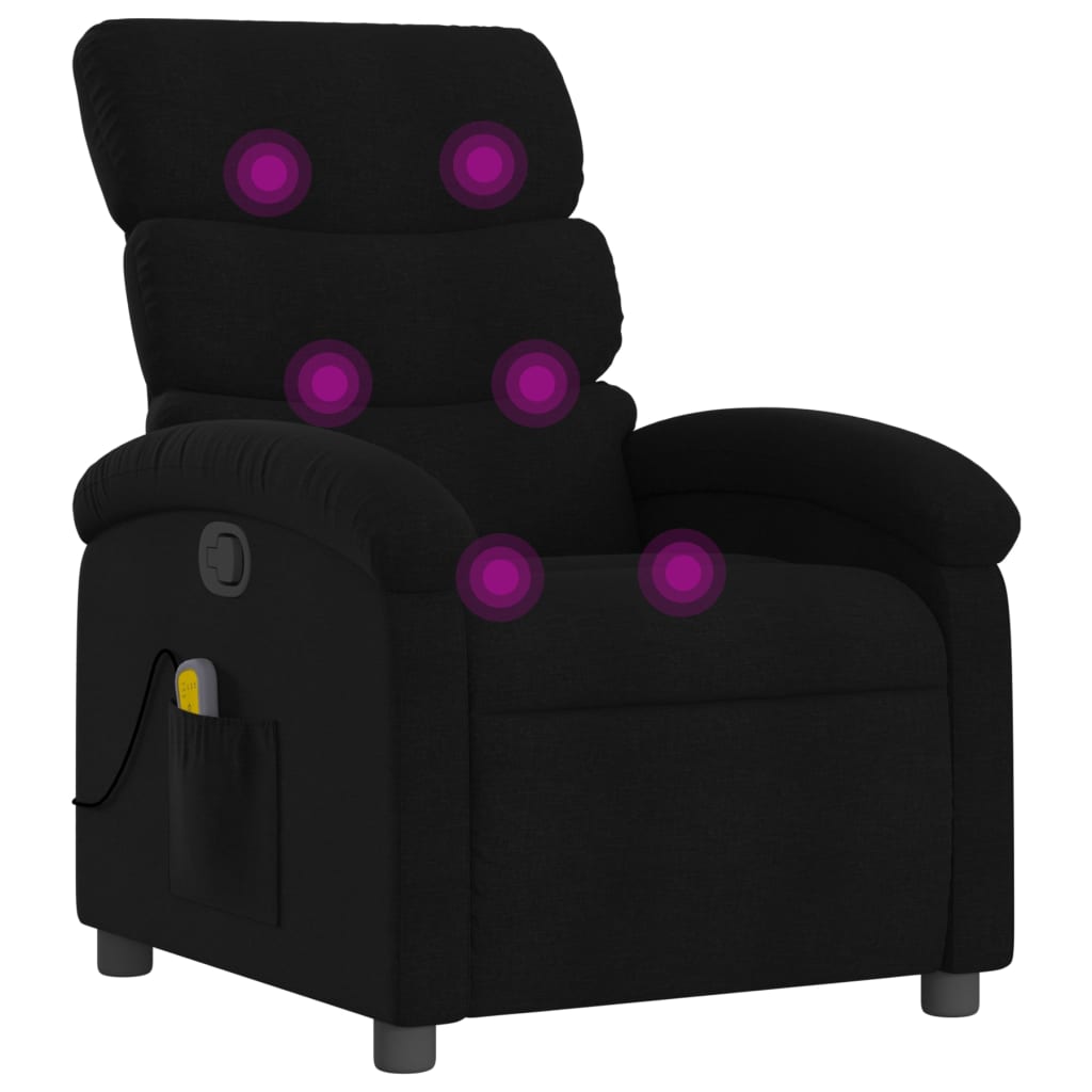 Fauteuil de massage inclinable noir tissu - XIOS