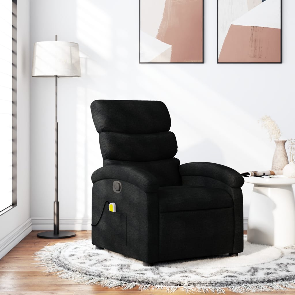 Fauteuil de massage inclinable noir tissu - XIOS