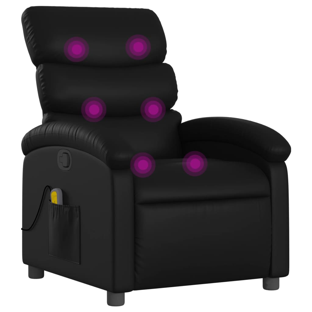 Fauteuil de massage inclinable noir similicuir - XIOS