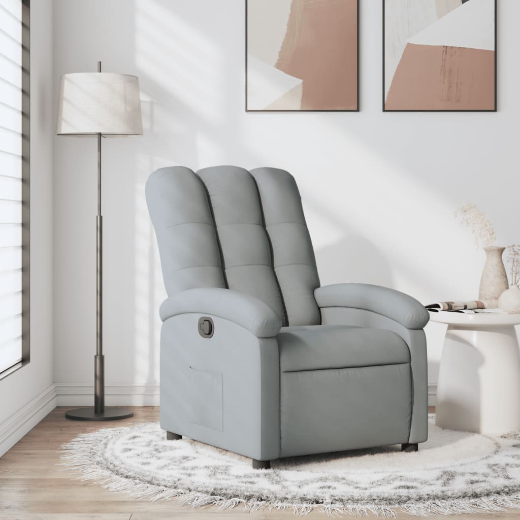 Fauteuil inclinable en tissu gris clair - XIOS