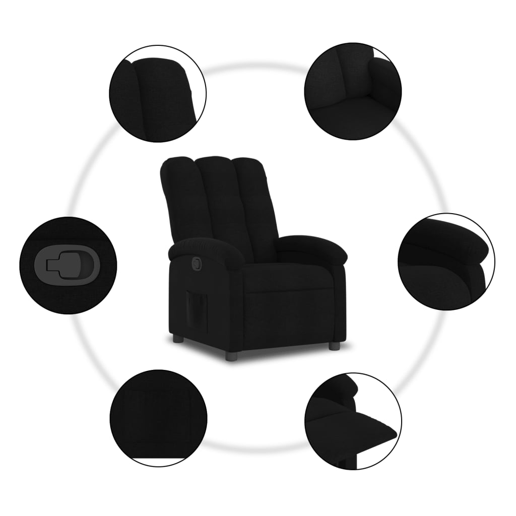 Fauteuil inclinable en tissu noir - XIOS