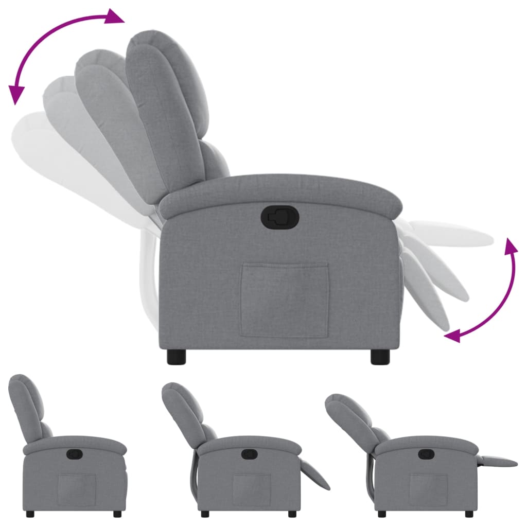 Fauteuil inclinable gris clair tissu - XIOS
