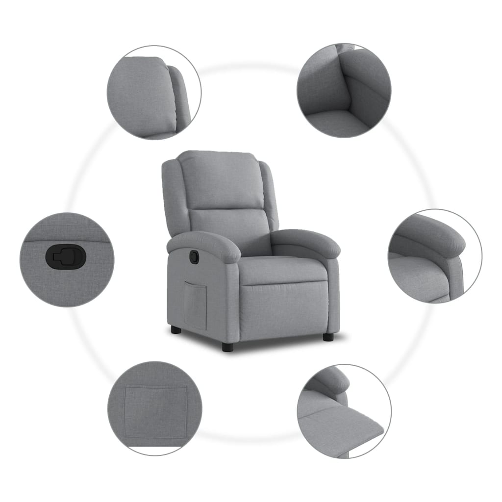 Fauteuil inclinable gris clair tissu - XIOS
