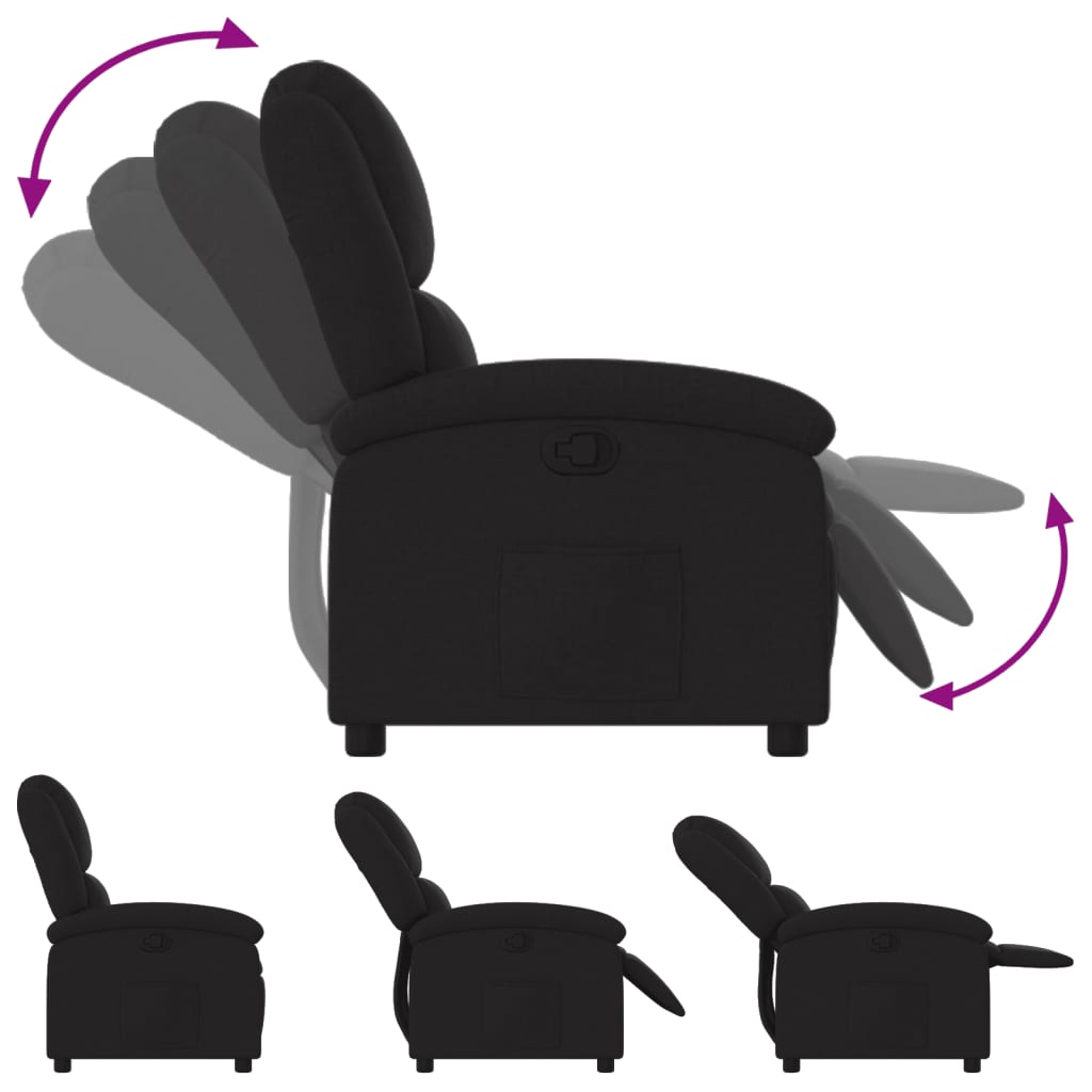 Fauteuil inclinable noir tissu - XIOS