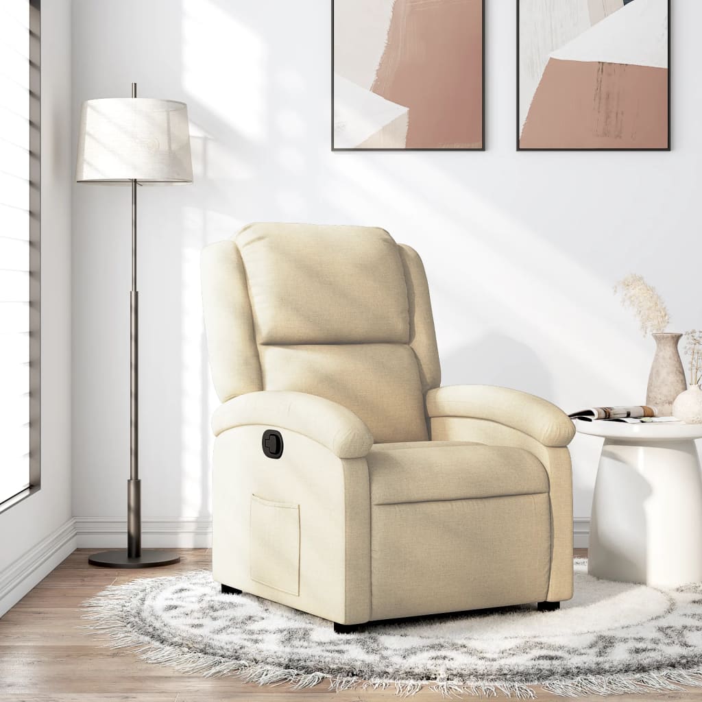 Fauteuil inclinable crème tissu - XIOS