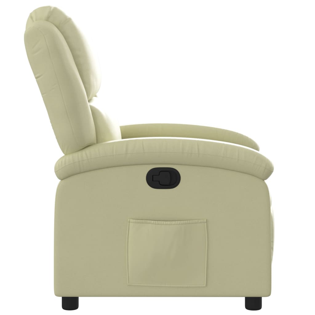 Fauteuil inclinable crème cuir véritable - XIOS