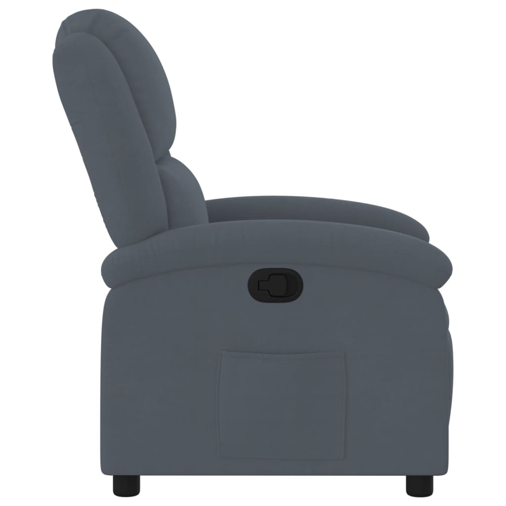 Fauteuil inclinable en velours gris foncé - XIOS