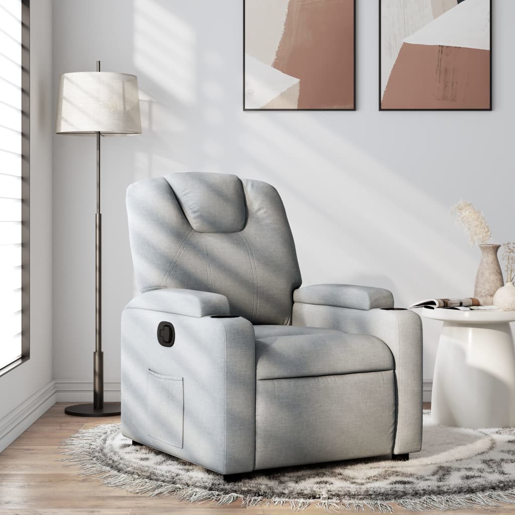 Fauteuil inclinable en tissu gris clair - XIOS