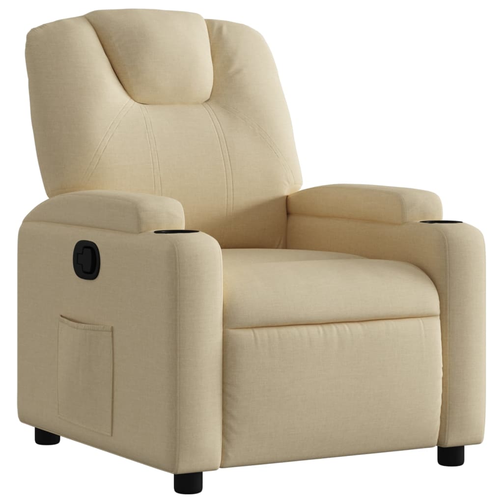 Fauteuil inclinable en tissu crème - XIOS