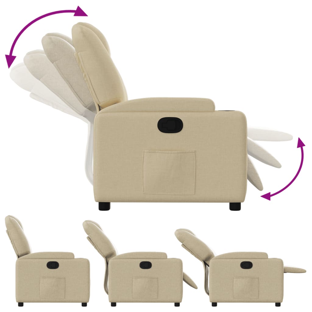 Fauteuil inclinable en tissu crème - XIOS