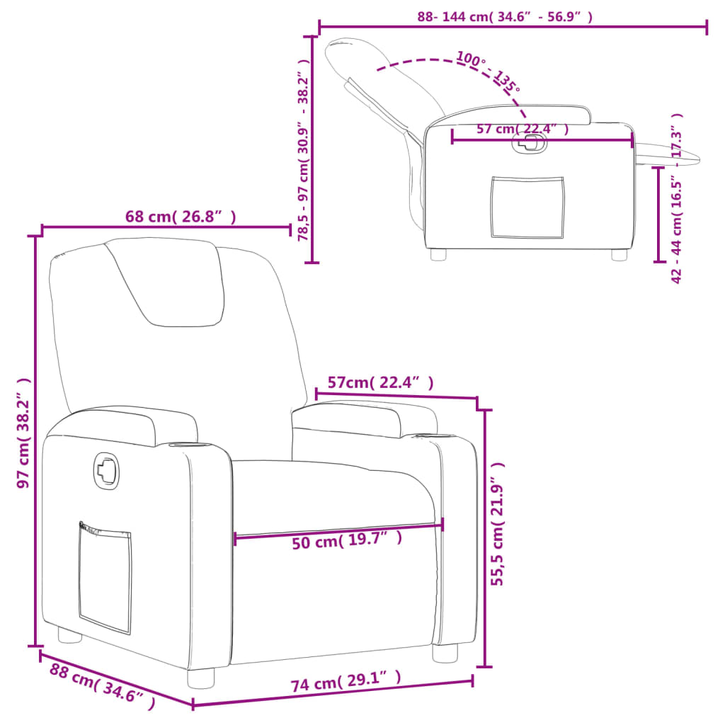 Fauteuil inclinable noir similicuir - XIOS