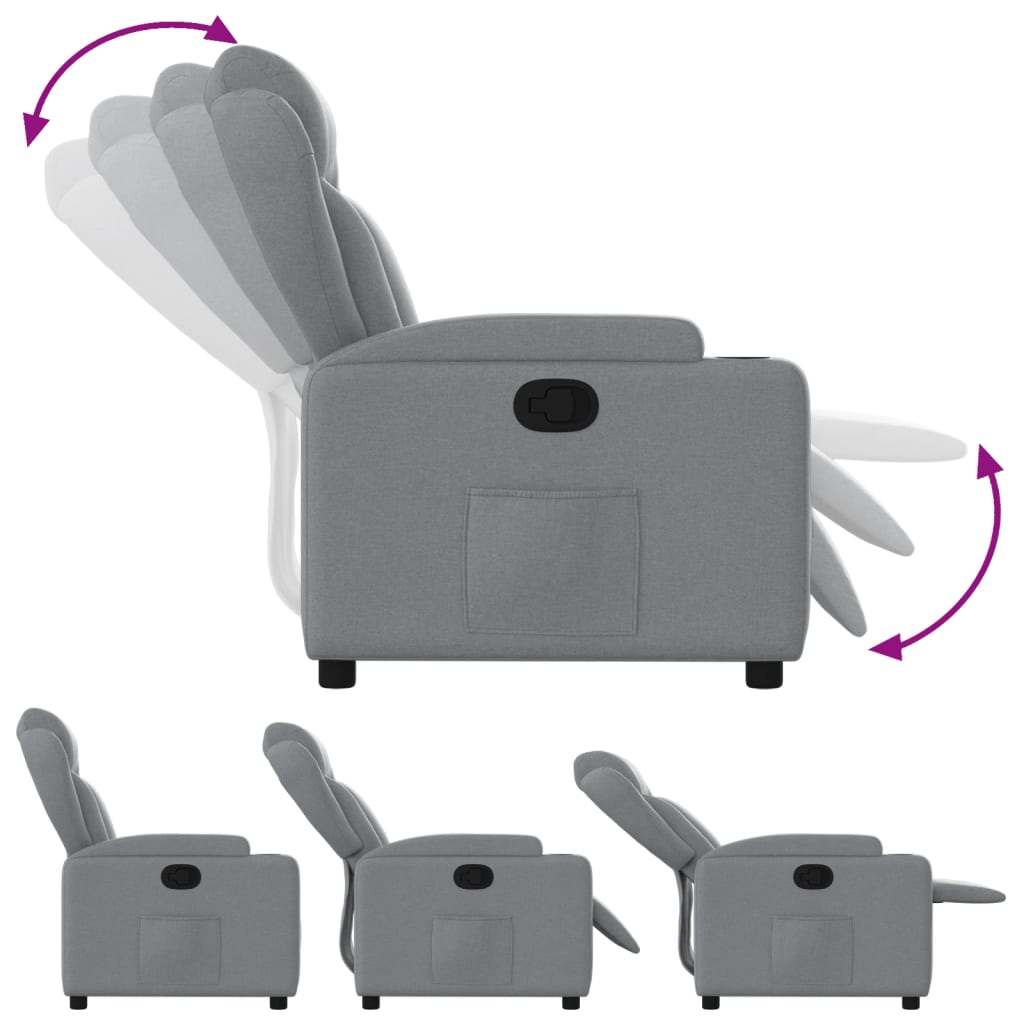 Fauteuil inclinable en tissu gris clair - XIOS