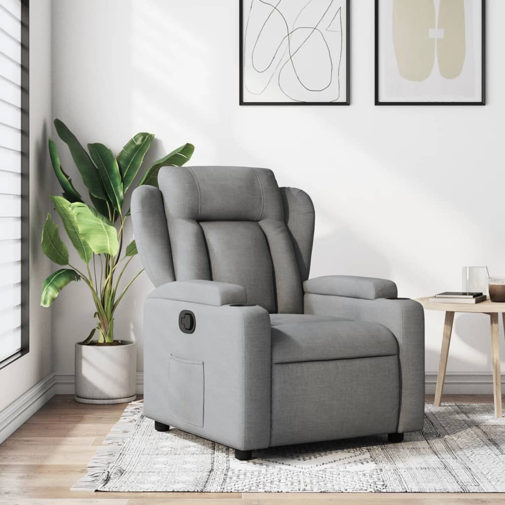 Fauteuil inclinable en tissu gris clair - XIOS