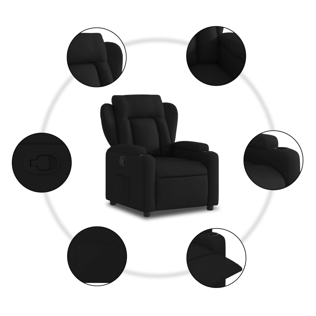 Fauteuil inclinable en tissu noir - XIOS
