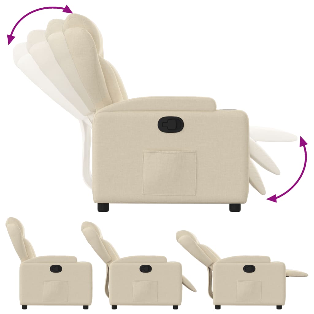 Fauteuil inclinable en tissu crème - XIOS