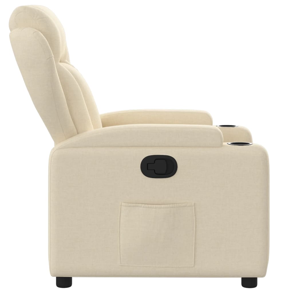Fauteuil inclinable en tissu crème - XIOS