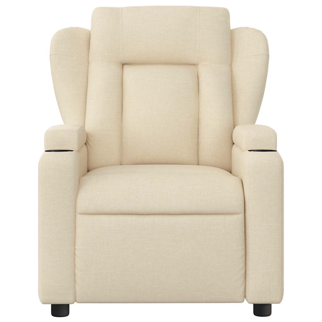 Fauteuil de massage inclinable crème tissu - XIOS