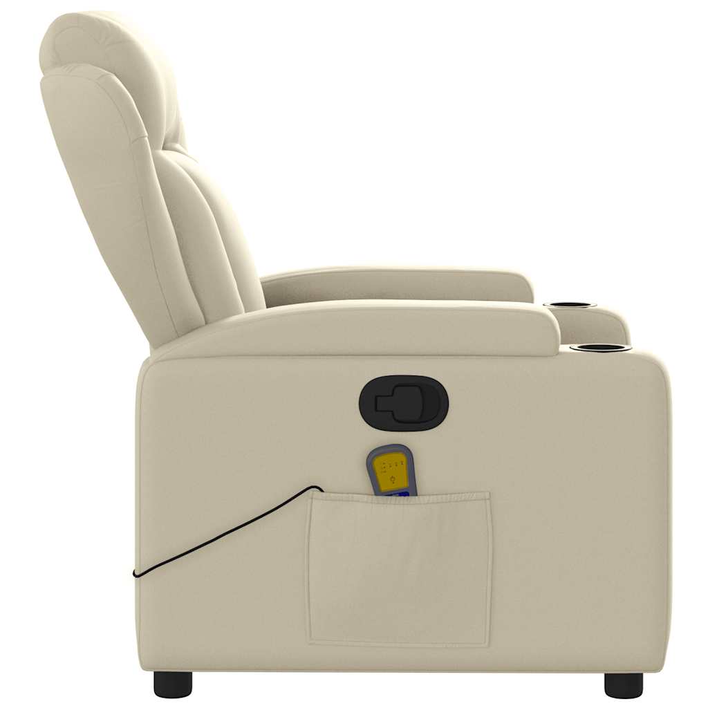 Fauteuil de massage inclinable crème similicuir - XIOS