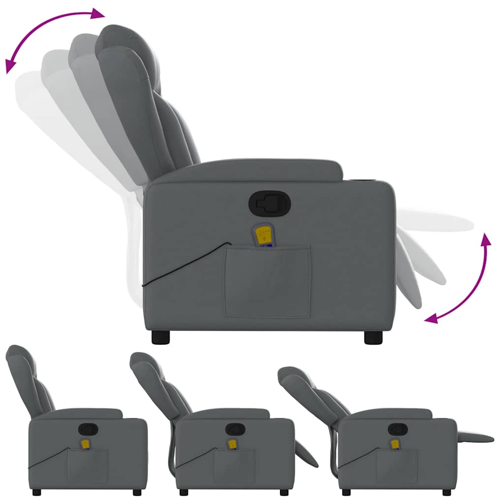 Fauteuil de massage inclinable gris similicuir - XIOS