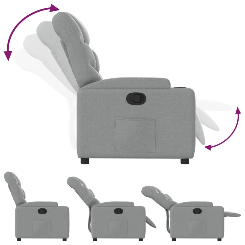Fauteuil inclinable en tissu gris clair - XIOS