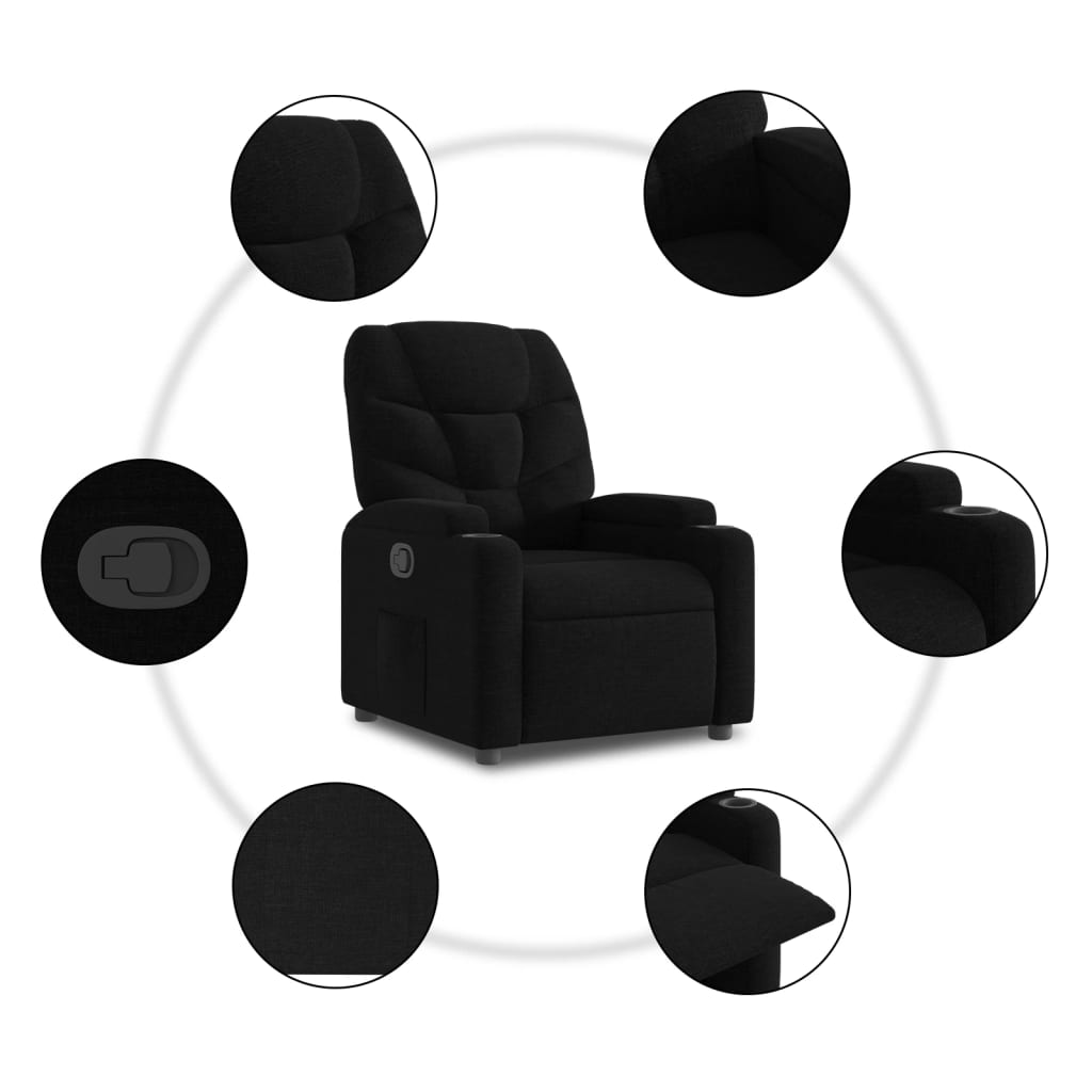 Fauteuil inclinable en tissu noir - XIOS