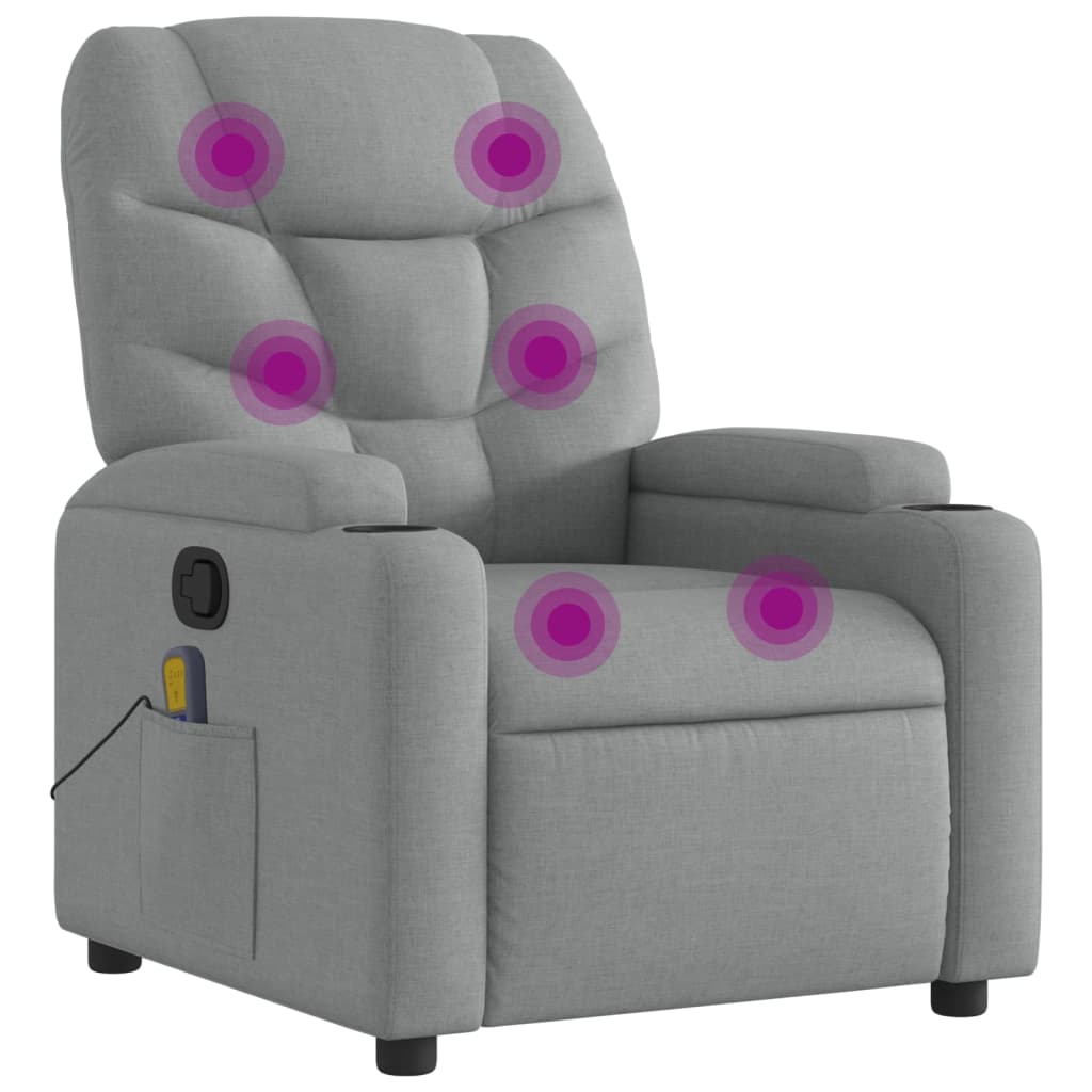 Fauteuil de massage inclinable gris clair tissu - XIOS
