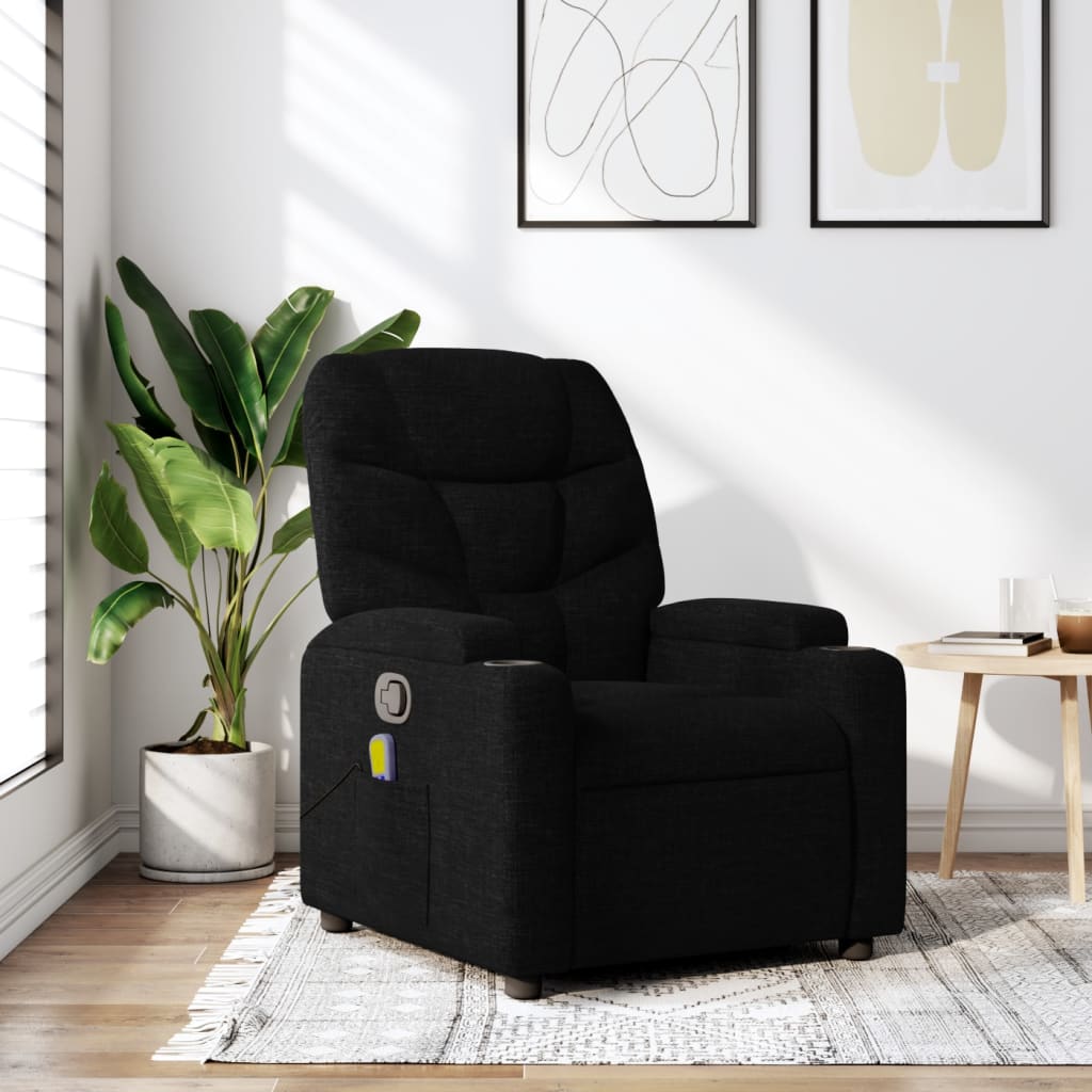 Fauteuil de massage inclinable noir tissu - XIOS