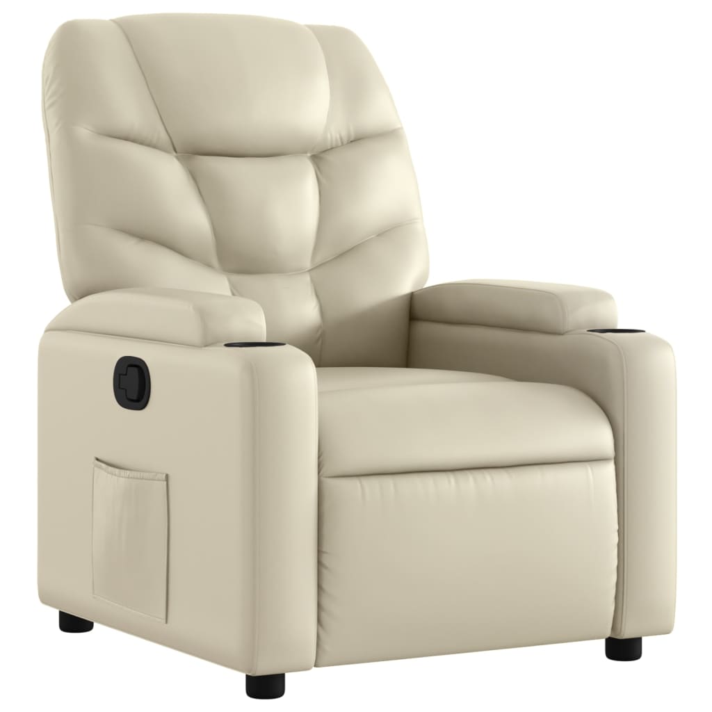 Fauteuil inclinable en similicuir crème - XIOS