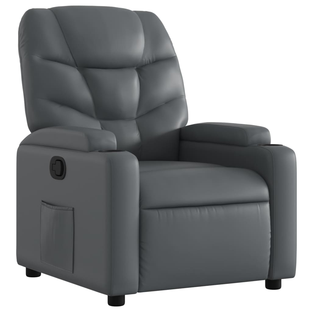 Fauteuil inclinable en similicuir gris - XIOS