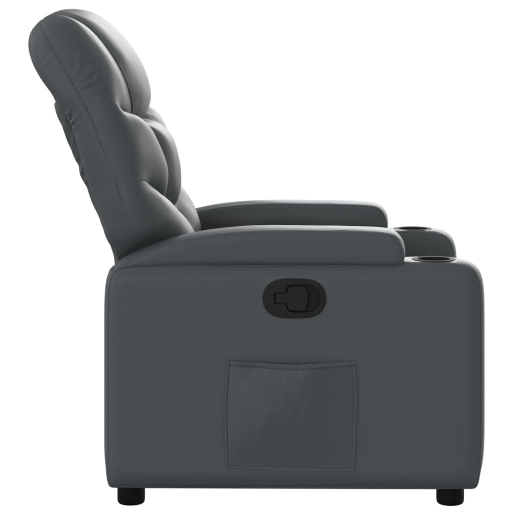 Fauteuil inclinable en similicuir gris - XIOS