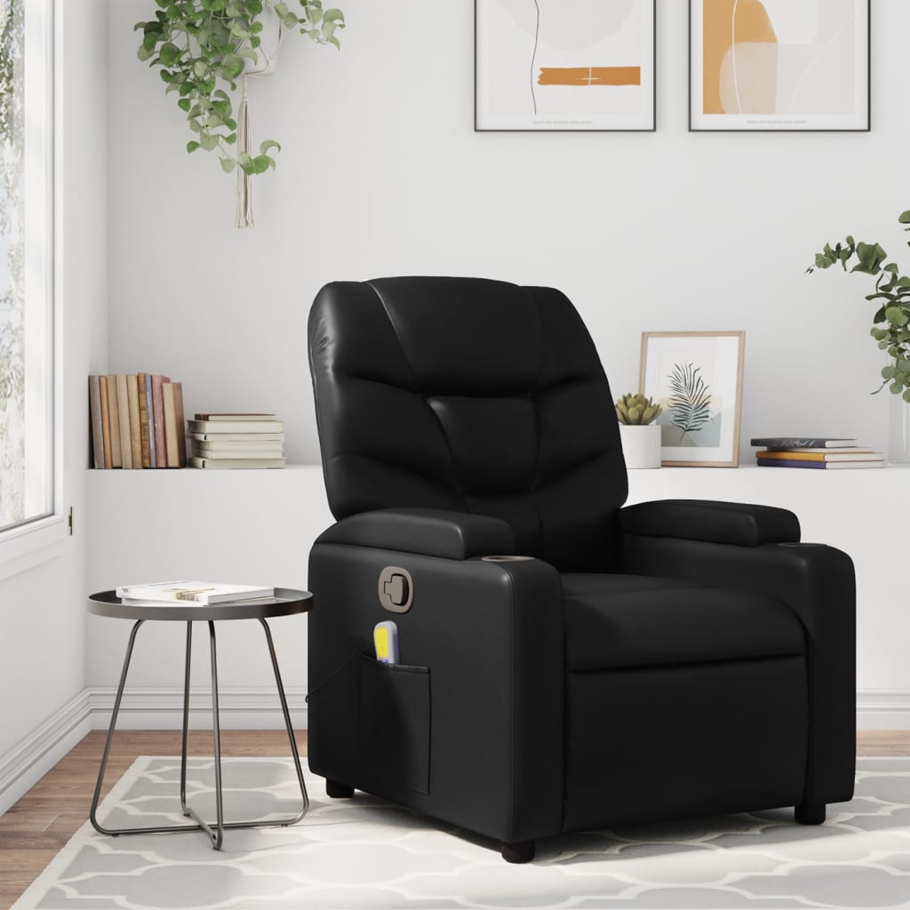 Fauteuil de massage inclinable noir similicuir - XIOS