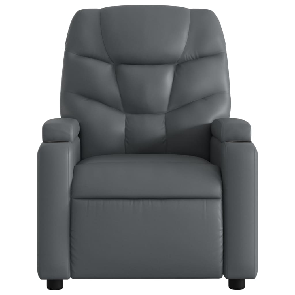 Fauteuil de massage inclinable gris similicuir - XIOS