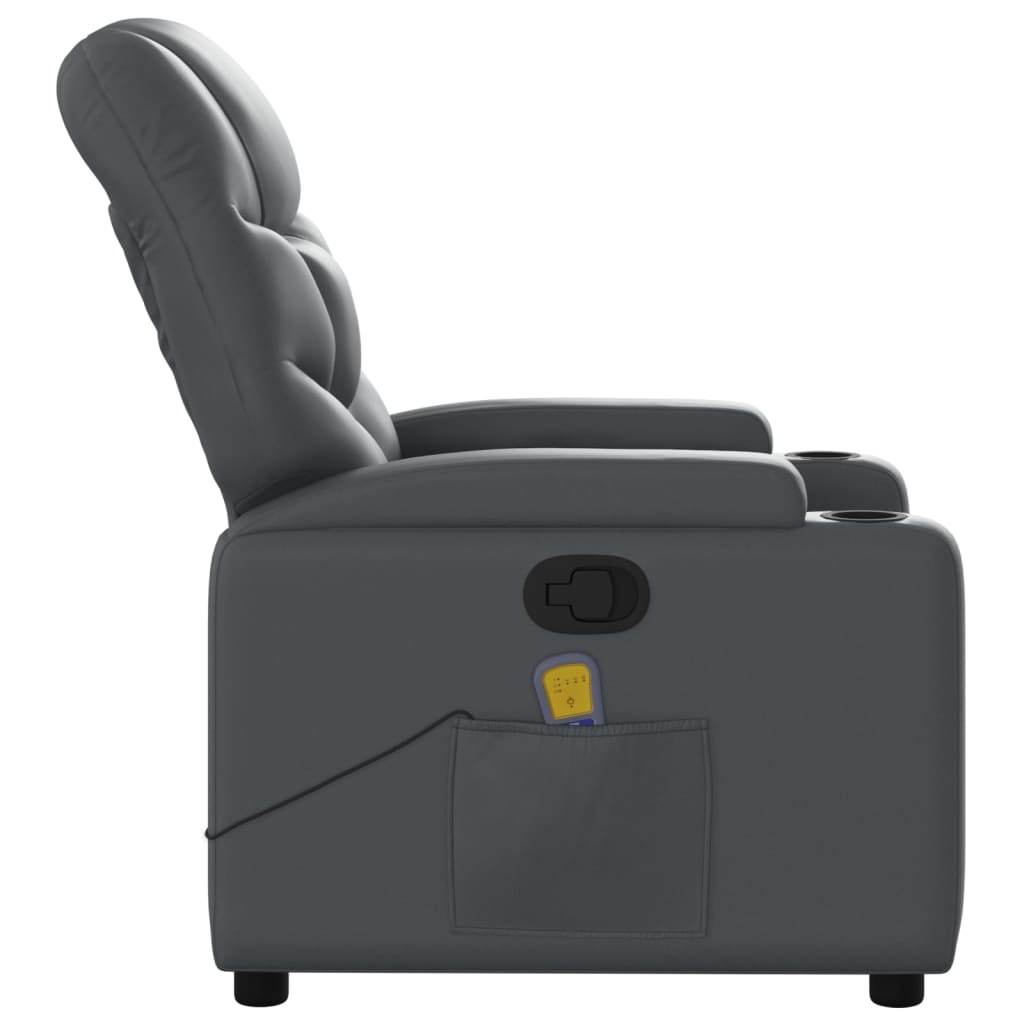 Fauteuil de massage inclinable gris similicuir - XIOS