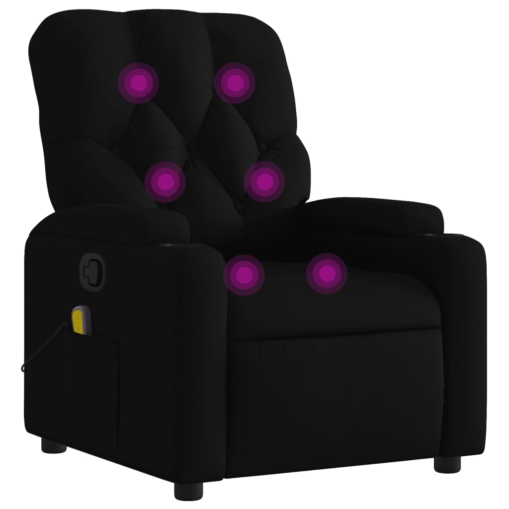 Fauteuil de massage inclinable noir tissu - XIOS