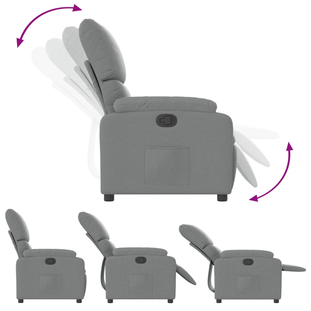 Fauteuil inclinable en tissu gris clair - XIOS