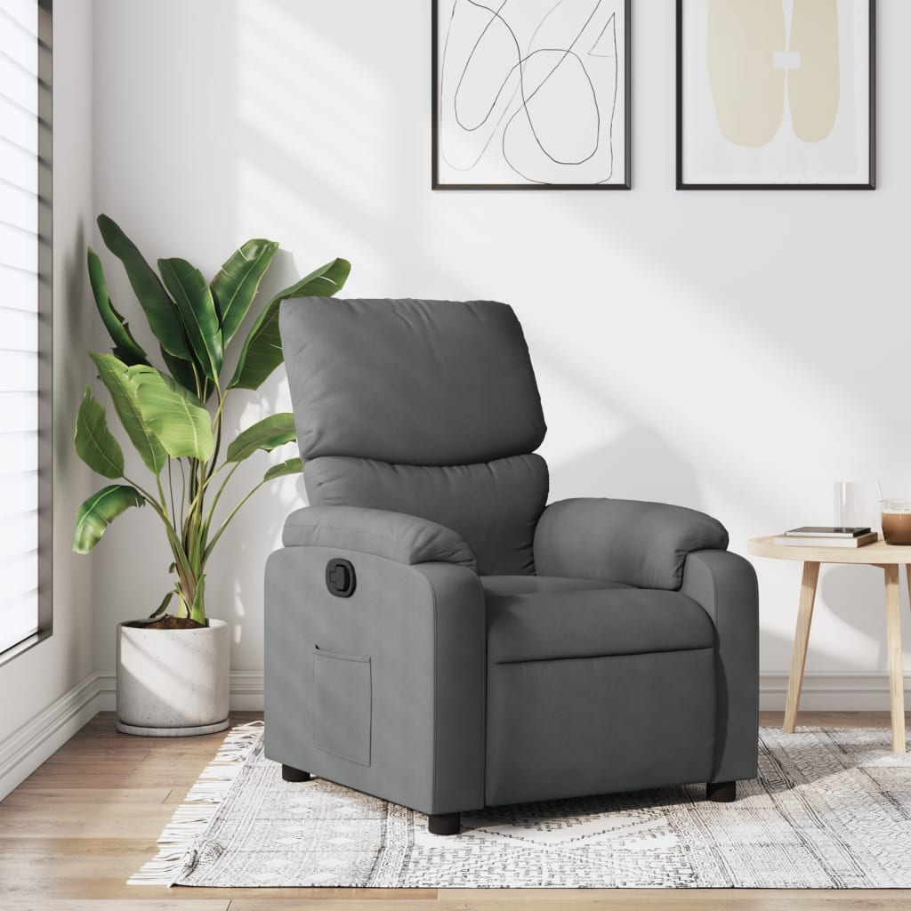 Fauteuil inclinable en tissu gris foncé - XIOS