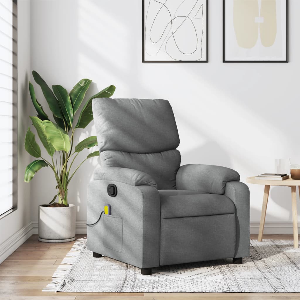 Fauteuil de massage inclinable gris clair tissu - XIOS