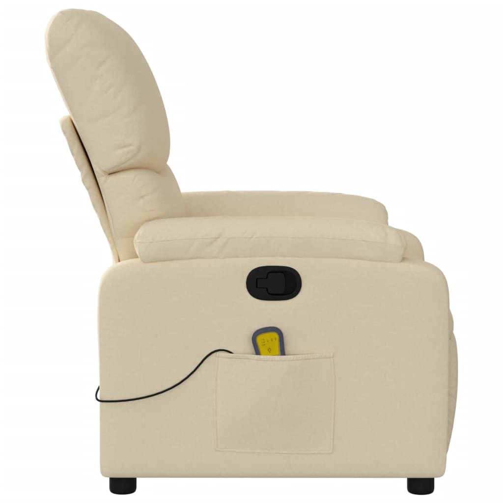 Fauteuil de massage inclinable crème tissu - XIOS