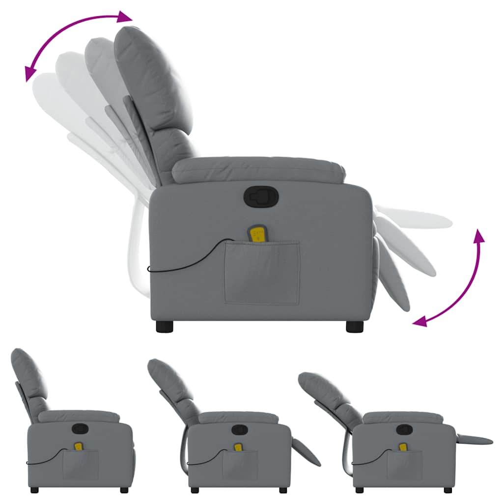 Fauteuil de massage inclinable gris similicuir - XIOS