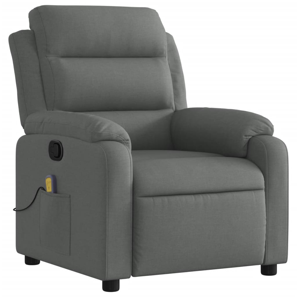 Fauteuil de massage inclinable gris foncé tissu - XIOS