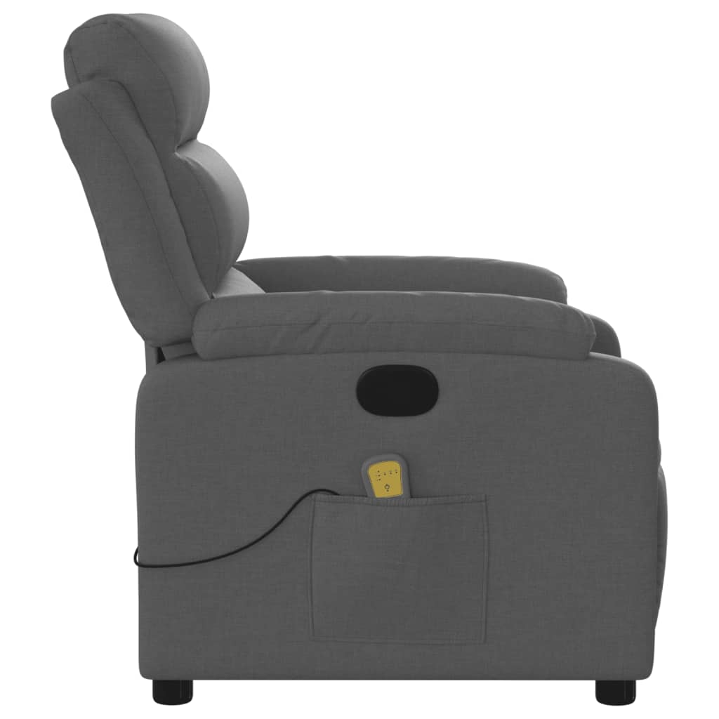 Fauteuil de massage inclinable gris foncé tissu - XIOS