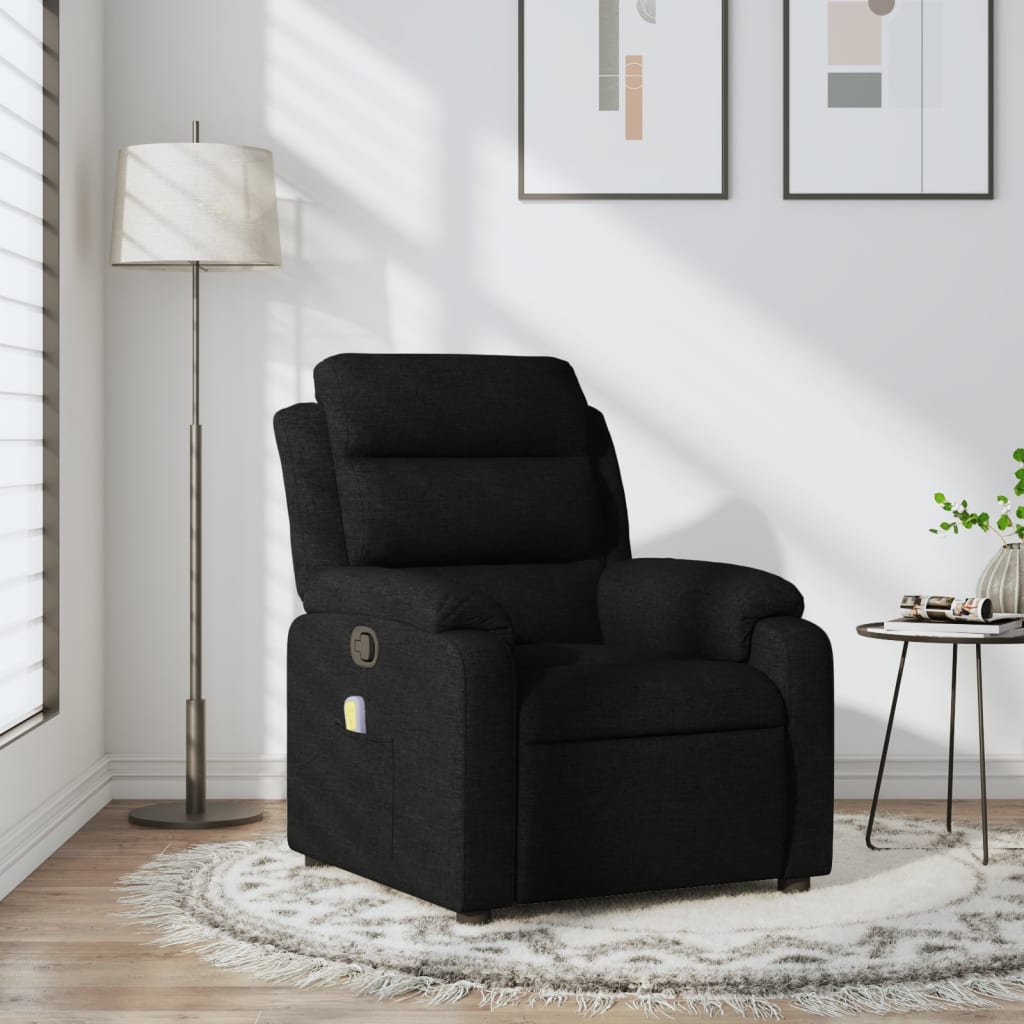 Fauteuil de massage inclinable noir tissu - XIOS