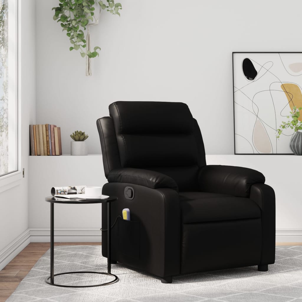Fauteuil de massage inclinable noir similicuir - XIOS