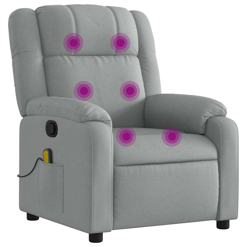 Fauteuil de massage inclinable gris clair tissu - XIOS