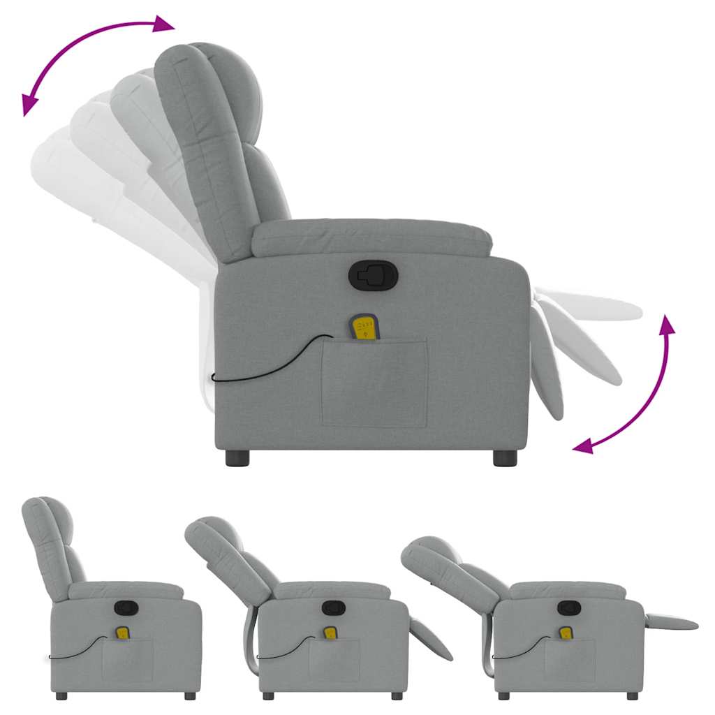 Fauteuil de massage inclinable gris clair tissu - XIOS