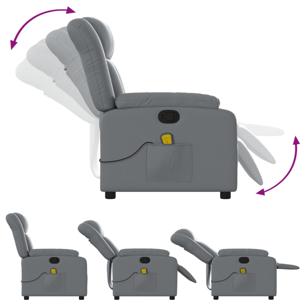 Fauteuil de massage inclinable gris similicuir - XIOS